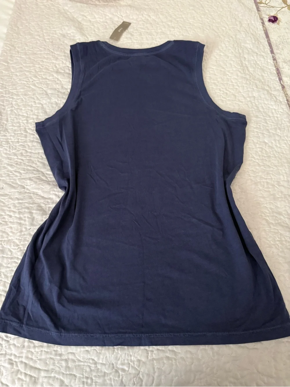 J.CREW Broken-In Men's Navy Tank Top Size S Classic Fit Cotton Crew Tagless